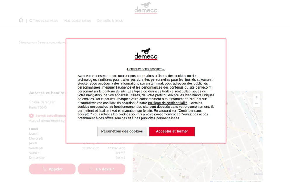 Demeco - Déménagements Torrens - Paris 3 homepage