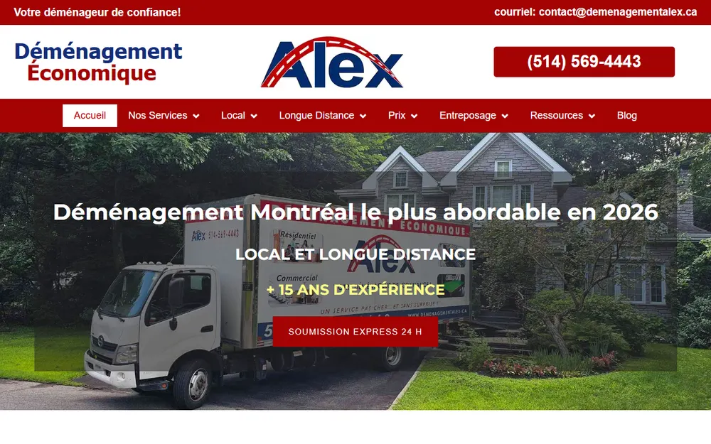 Déménagement Alex homepage
