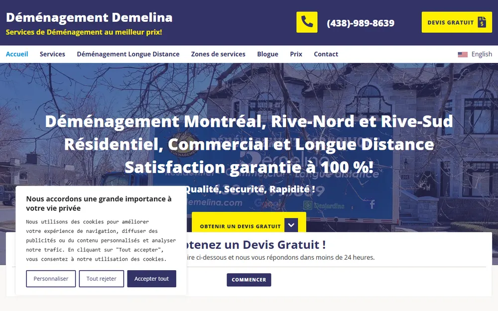 Déménagement Demelina homepage