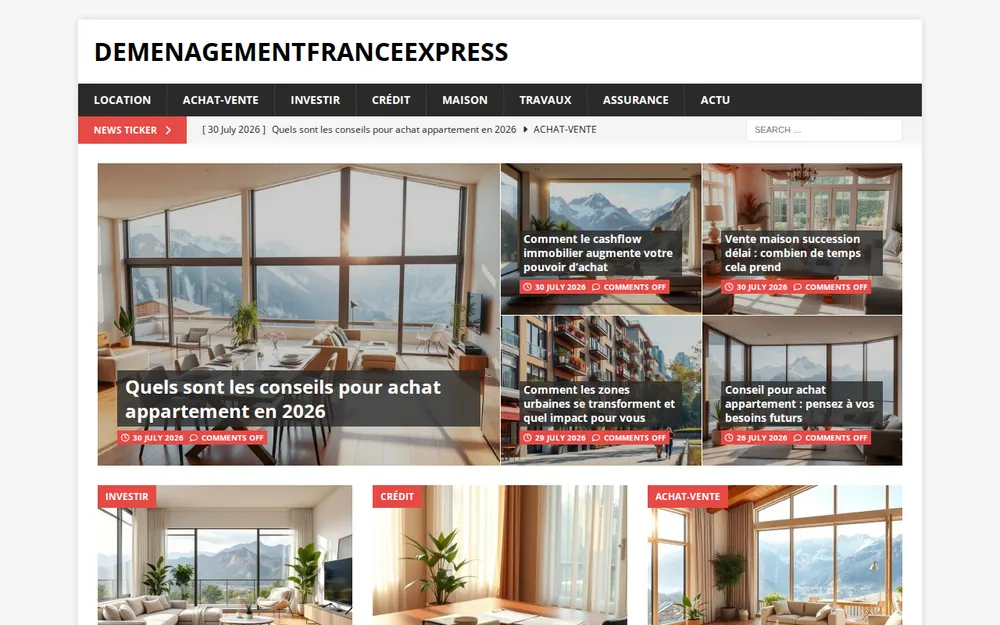 Déménagement France Express homepage
