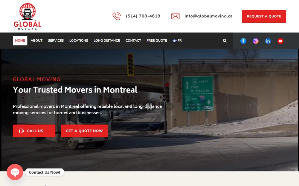 Déménagement Global , Global moving homepage