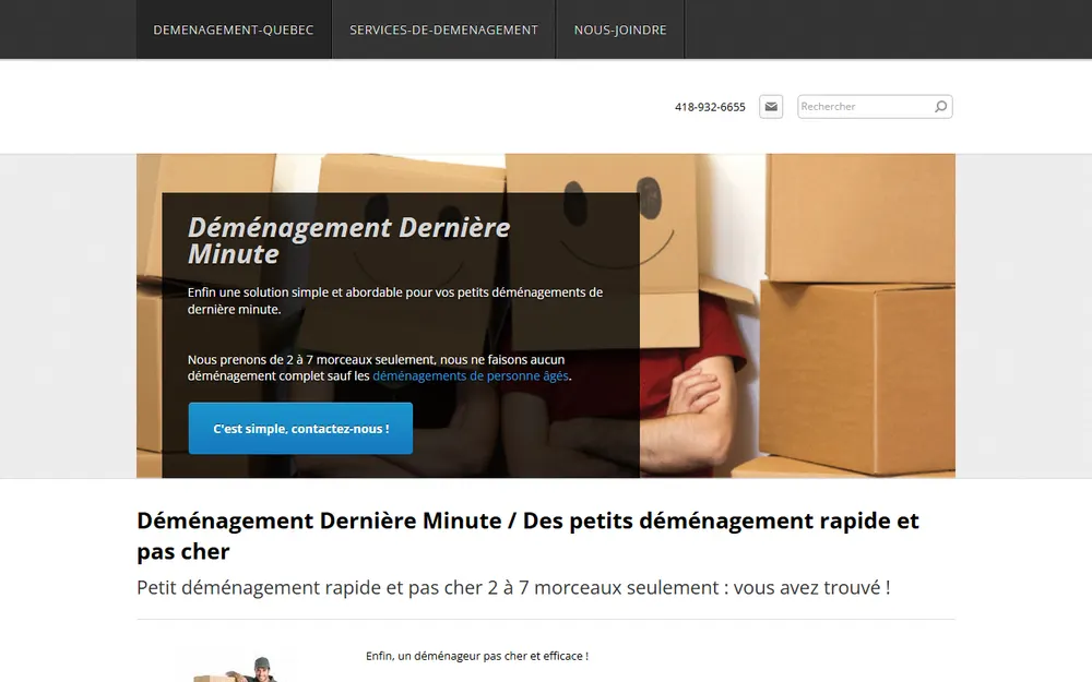 Déménagement Québec homepage