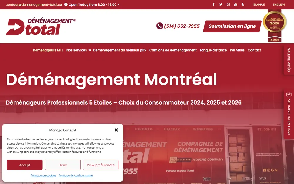 Déménagement Total homepage