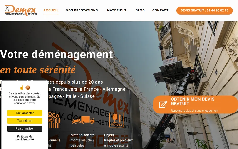 Demex Déménagement & Débarras – Paris Île-de-France homepage
