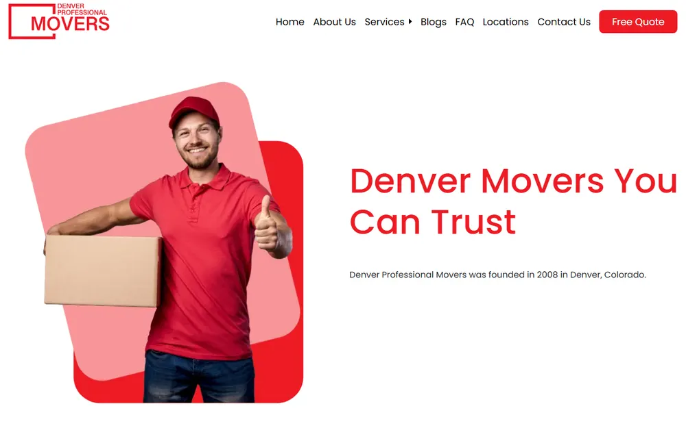 Denver Professional Movers homepage