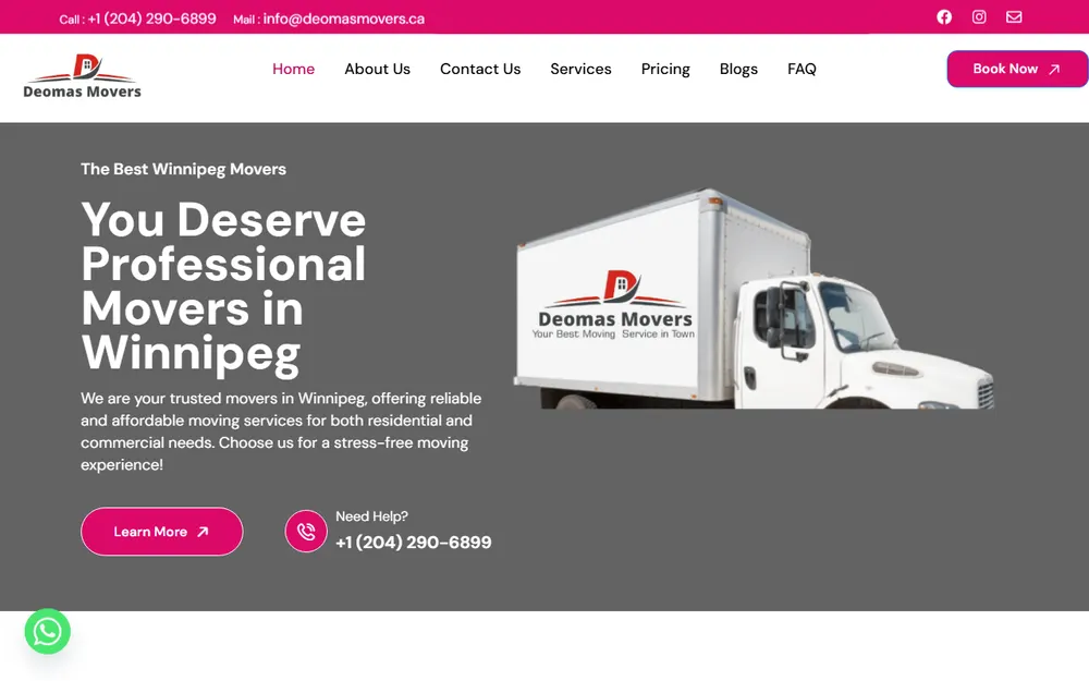 Deomas Movers homepage