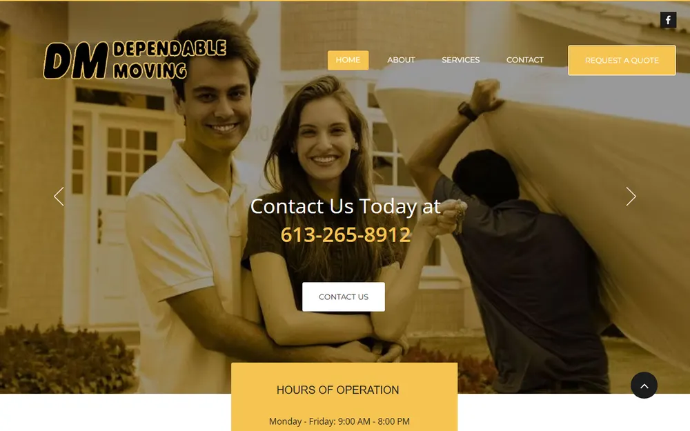 Dependable Moving homepage