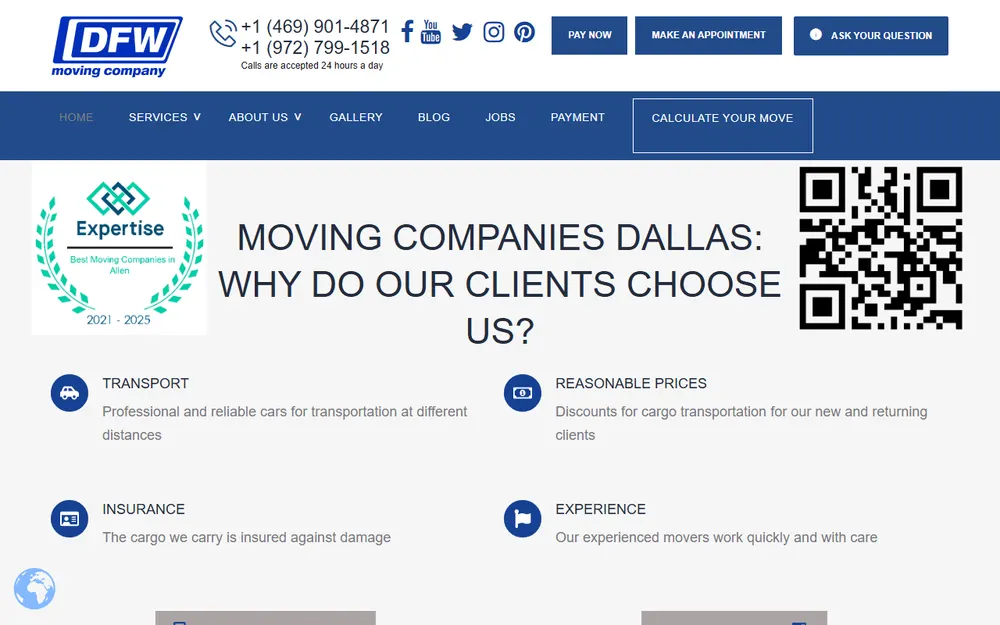 DFW Moving Company, LLC homepage