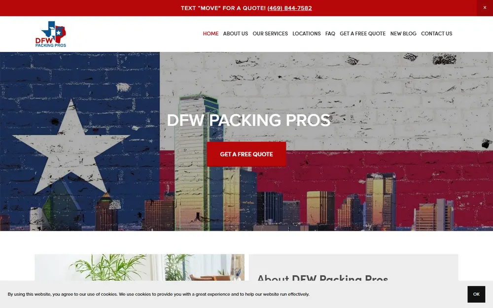 DFW Packing Pros homepage