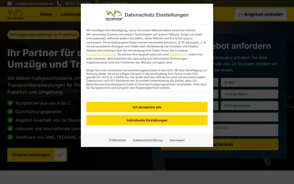 Die Karawane Umzüge und Transporte GmbH homepage