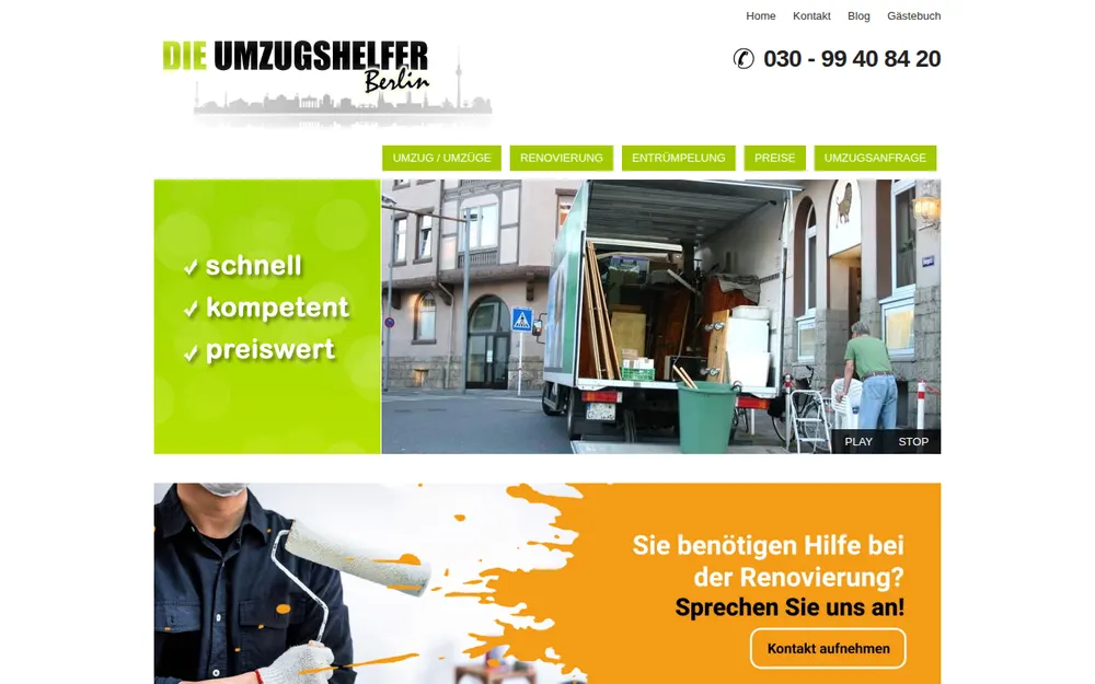Die Umzugshelfer Berlin homepage