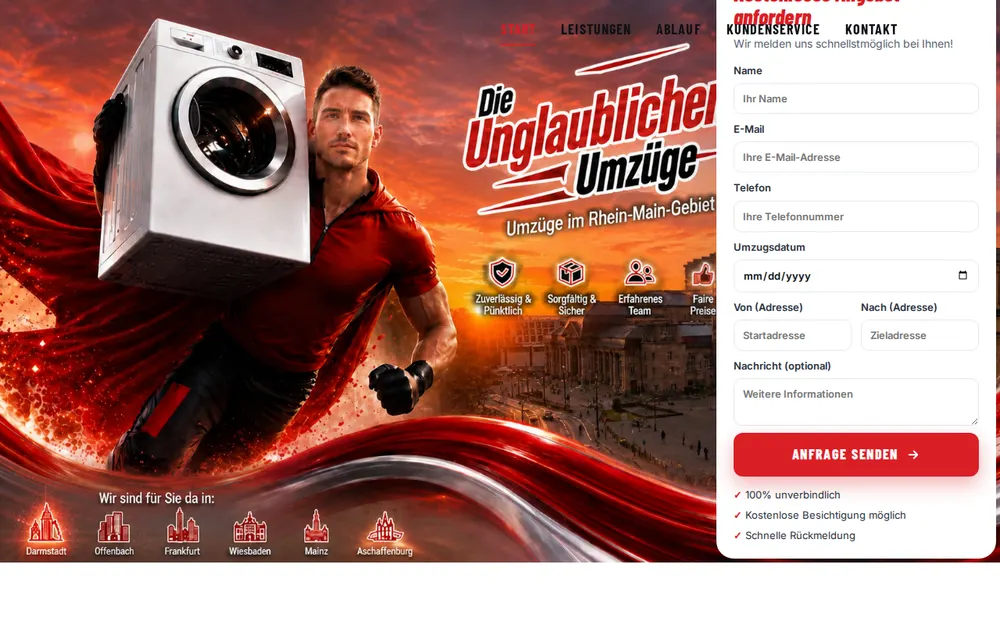 Die Unglaublichen Umzüge homepage
