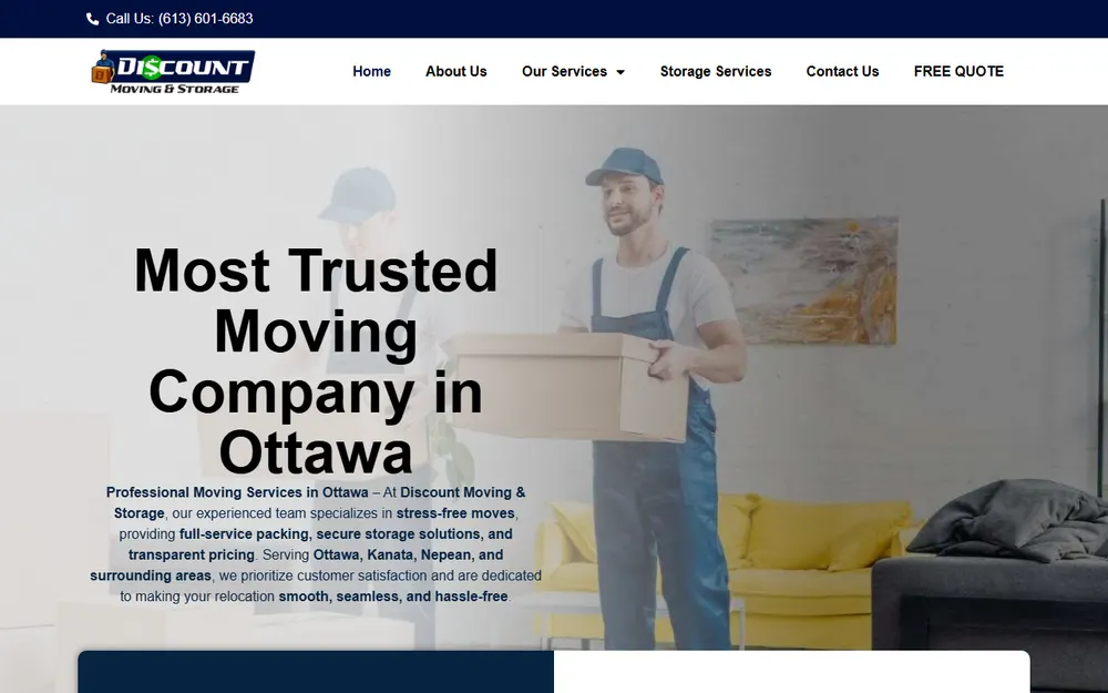 Discount moving and storage homepage
