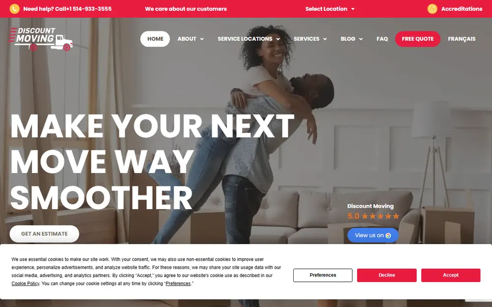 Discount Moving homepage