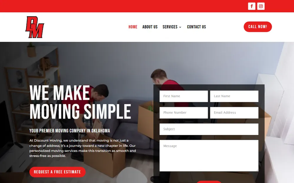 Discount Moving homepage