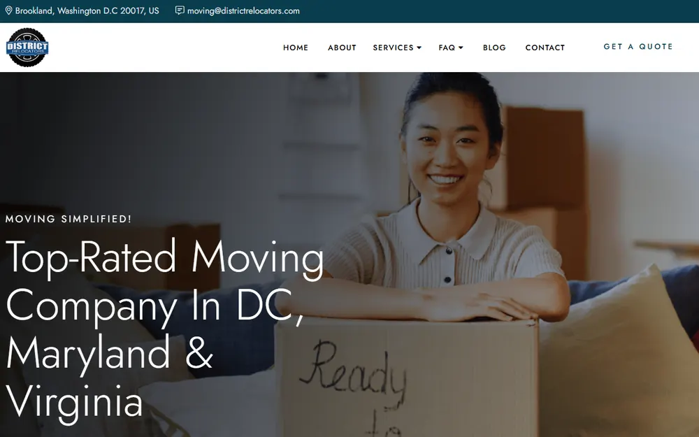 District Relocators homepage