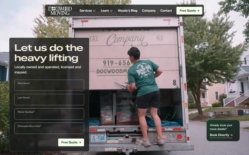 Dogwood Moving Co. homepage