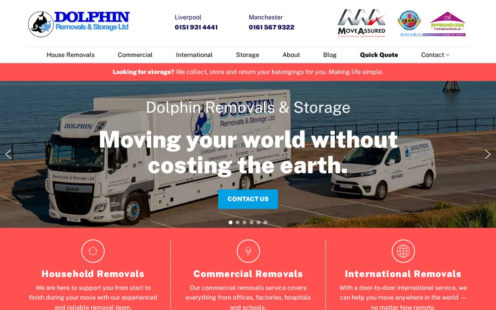 Dolphin Removals and Storage Ltd homepage