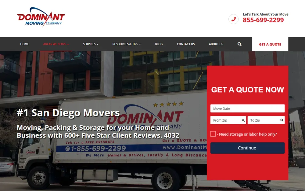 DOMINANT MOVING COMPANY homepage