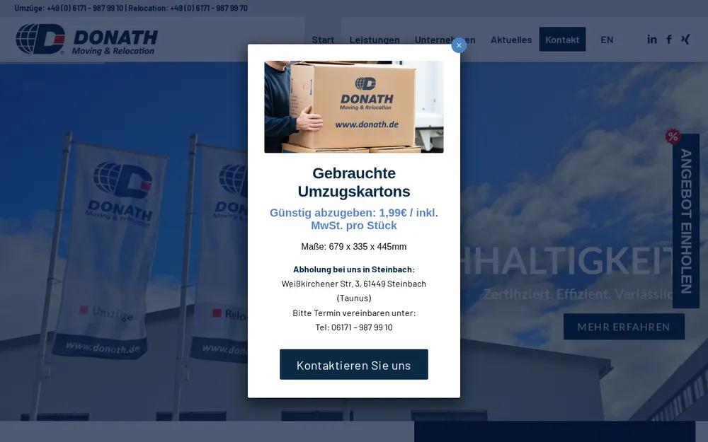 DONATH Moving & Relocation homepage