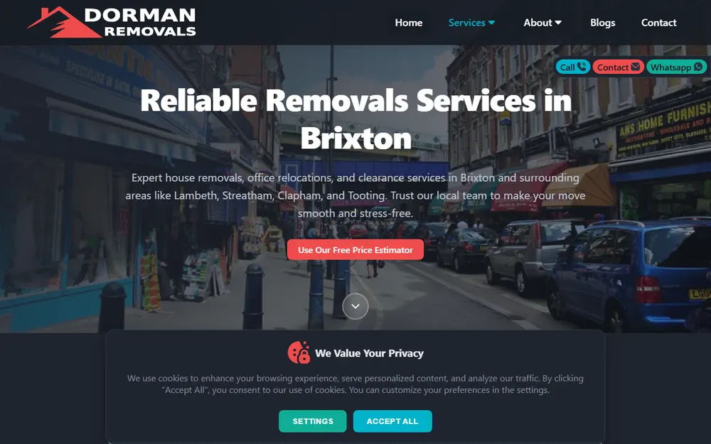 Dorman Removals Brixton homepage