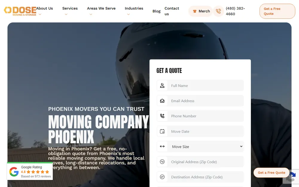 Dose Moving and Storage homepage