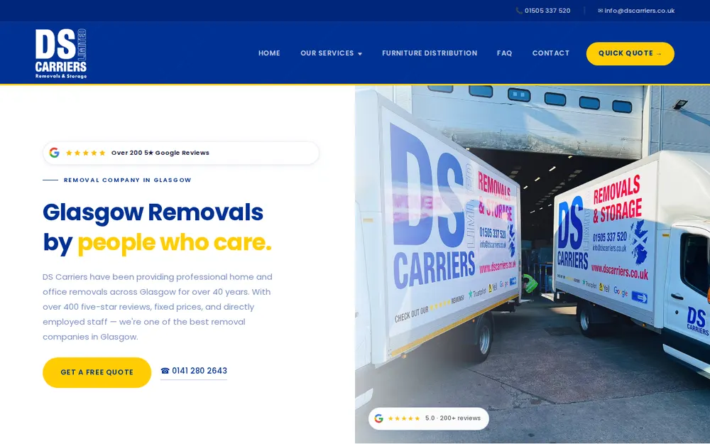 DS Carriers Removals Glasgow homepage