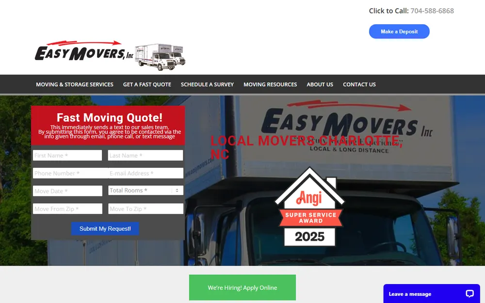 Easy Movers Inc homepage