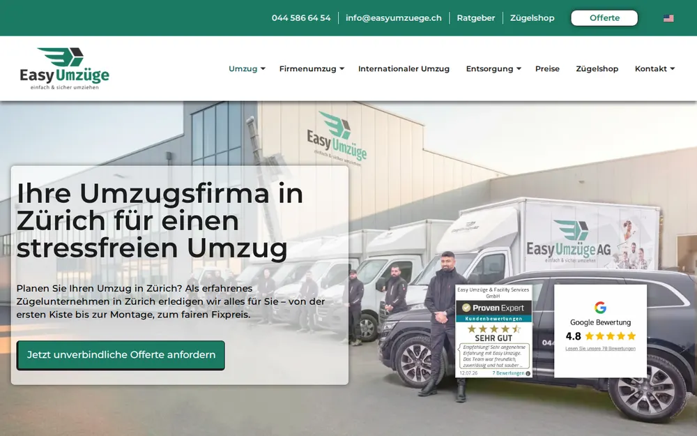 Easy Umzüge & Facility Services GmbH homepage