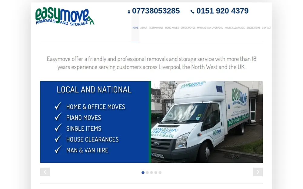 easymove Liverpool homepage