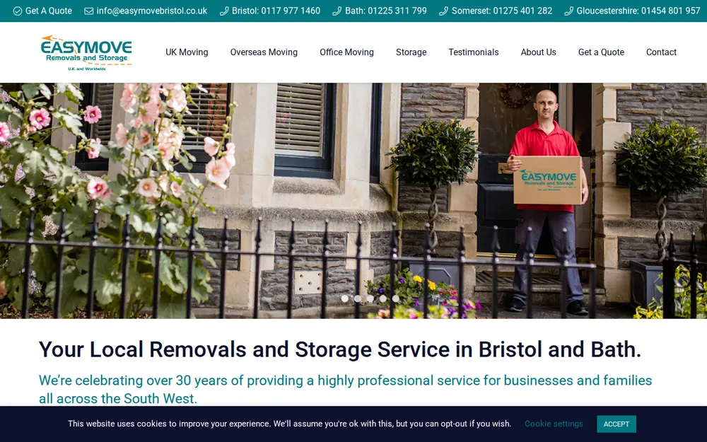 Easymove Removals and Storage homepage