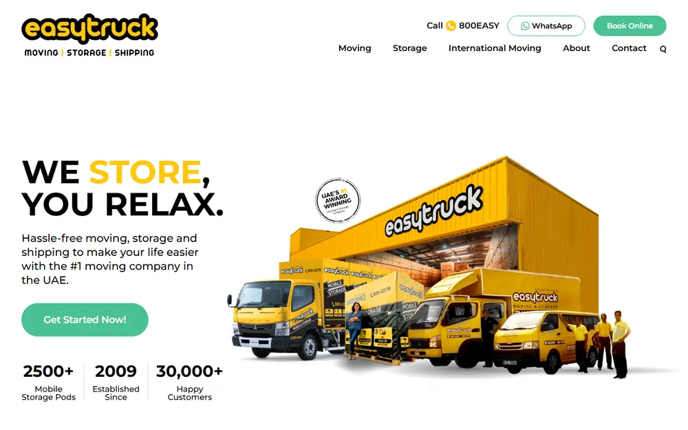 Easytruck Moving & Storage Dubai homepage