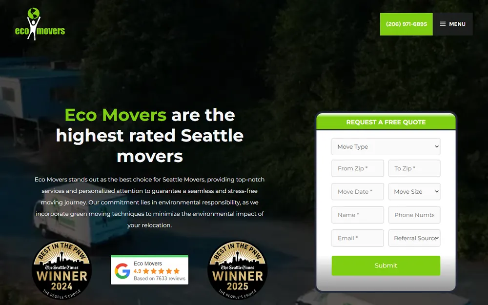 Eco Movers Moving & Storage Seattle Movers homepage
