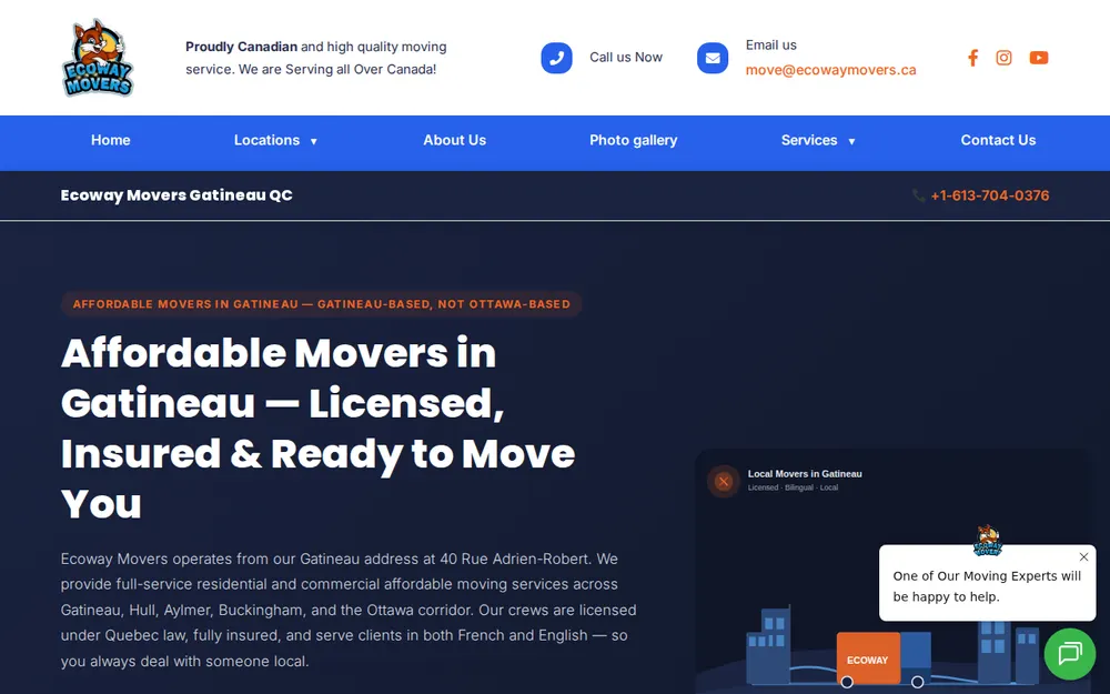 Ecoway Movers homepage