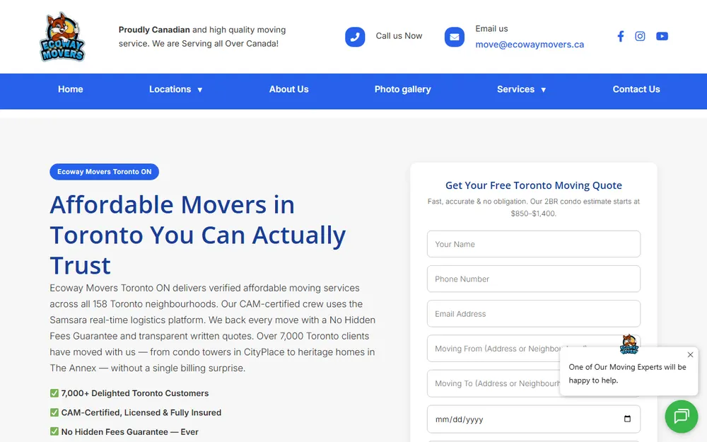 Ecoway Movers homepage