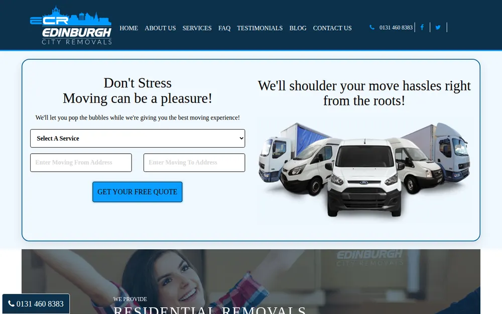 Edinburgh City Removals homepage