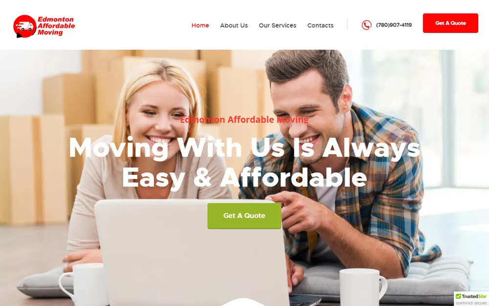 Edmonton Affordable Moving homepage