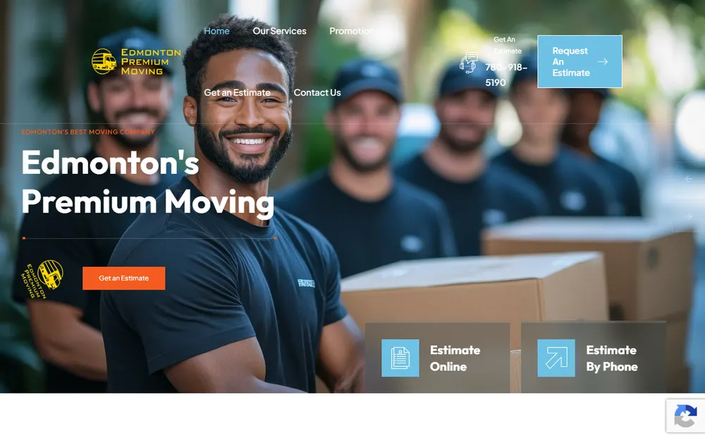 Edmonton Premium Moving homepage