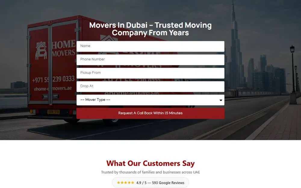 Ehome Emover ( Movers Dubai ) homepage