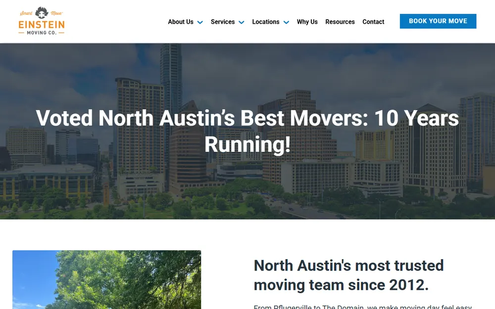 Einstein Moving Company homepage
