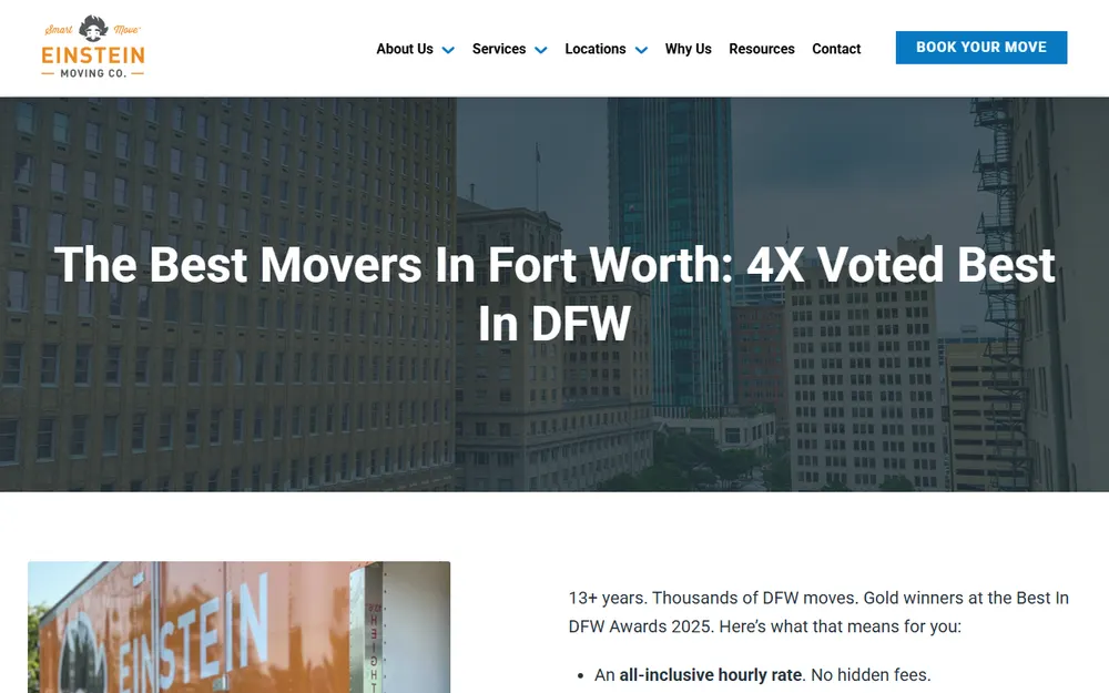 Einstein Moving Company homepage