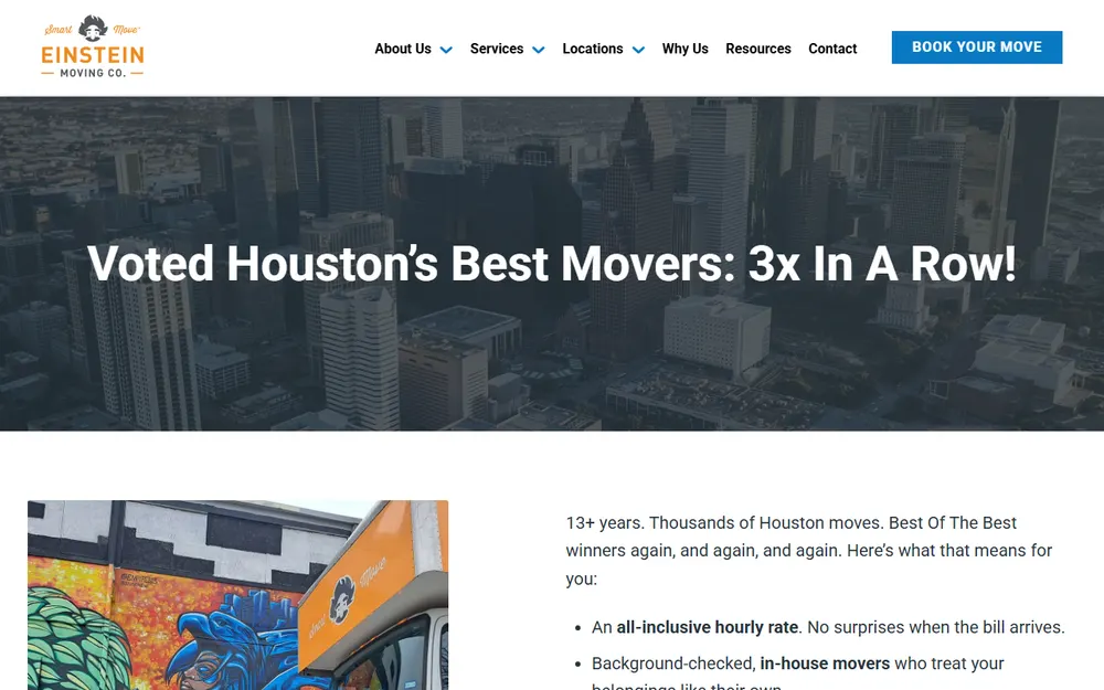 Einstein Moving Company homepage