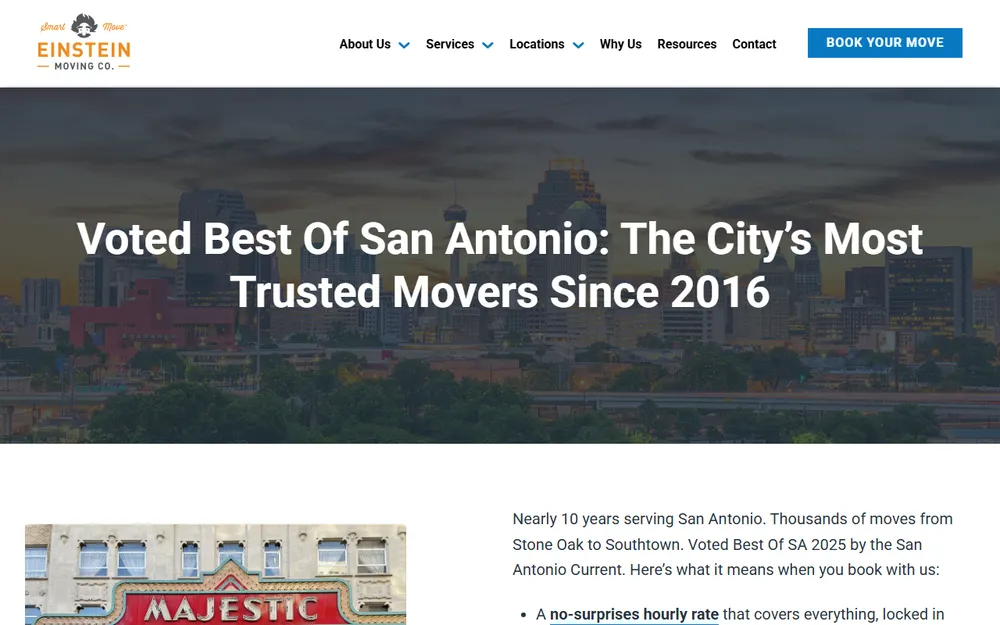 Einstein Moving Company homepage