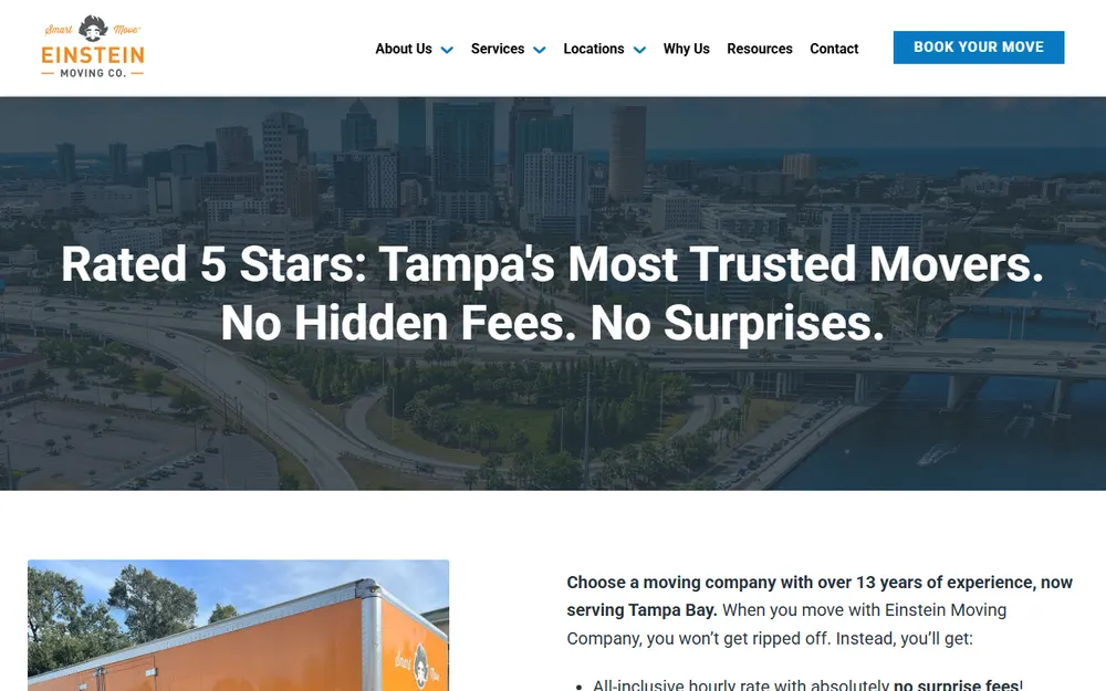 Einstein Moving Company homepage
