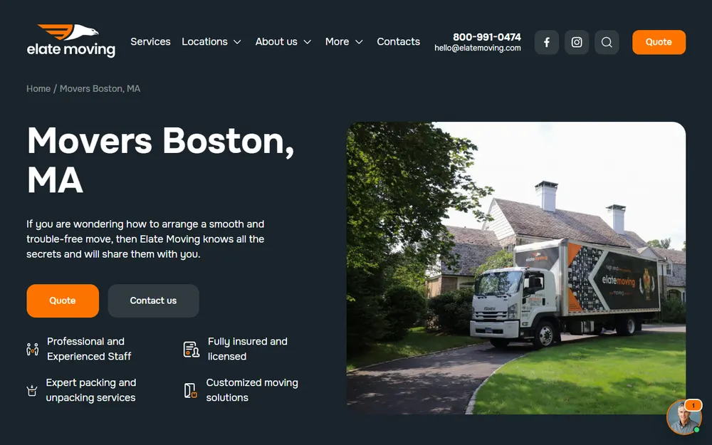 ELATE MOVING LLC homepage