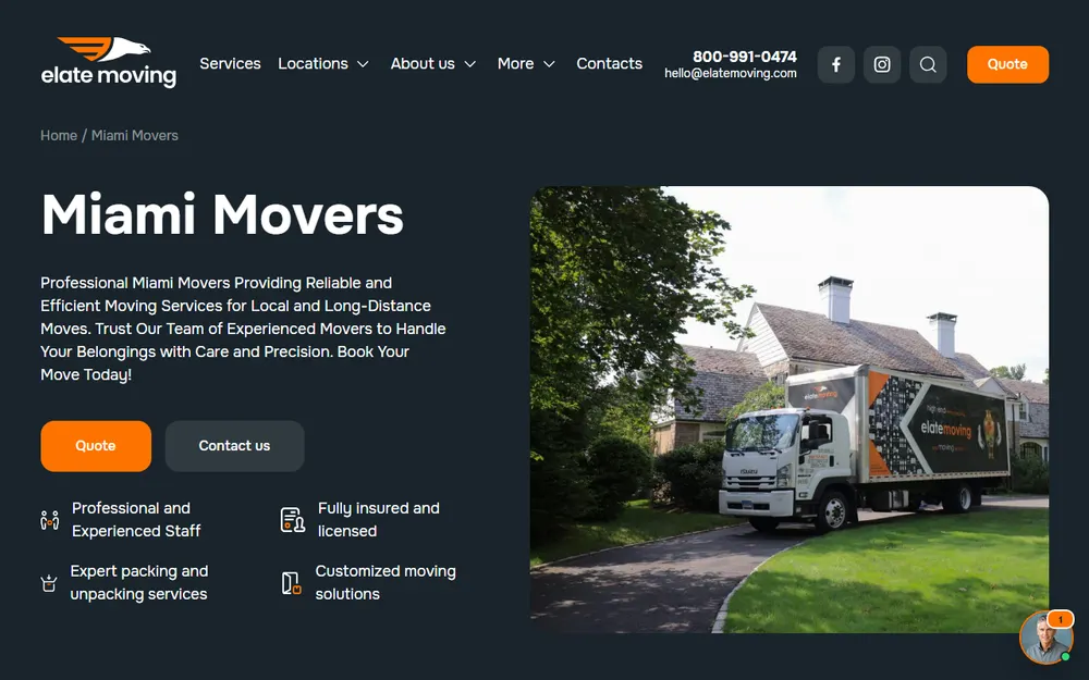 ELATE MOVING homepage