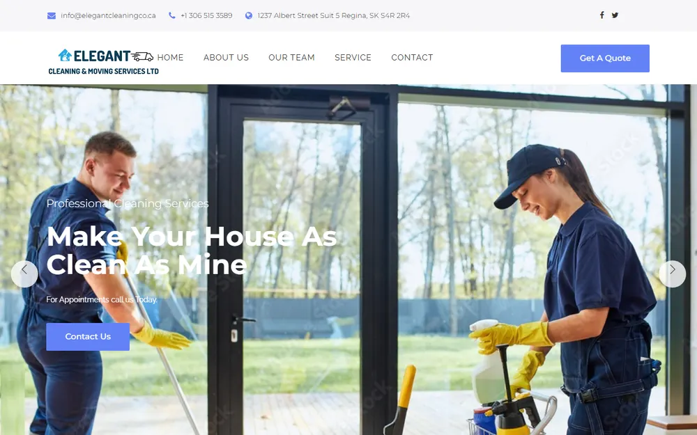 Elegant Cleaning and Moving Services Ltd. homepage
