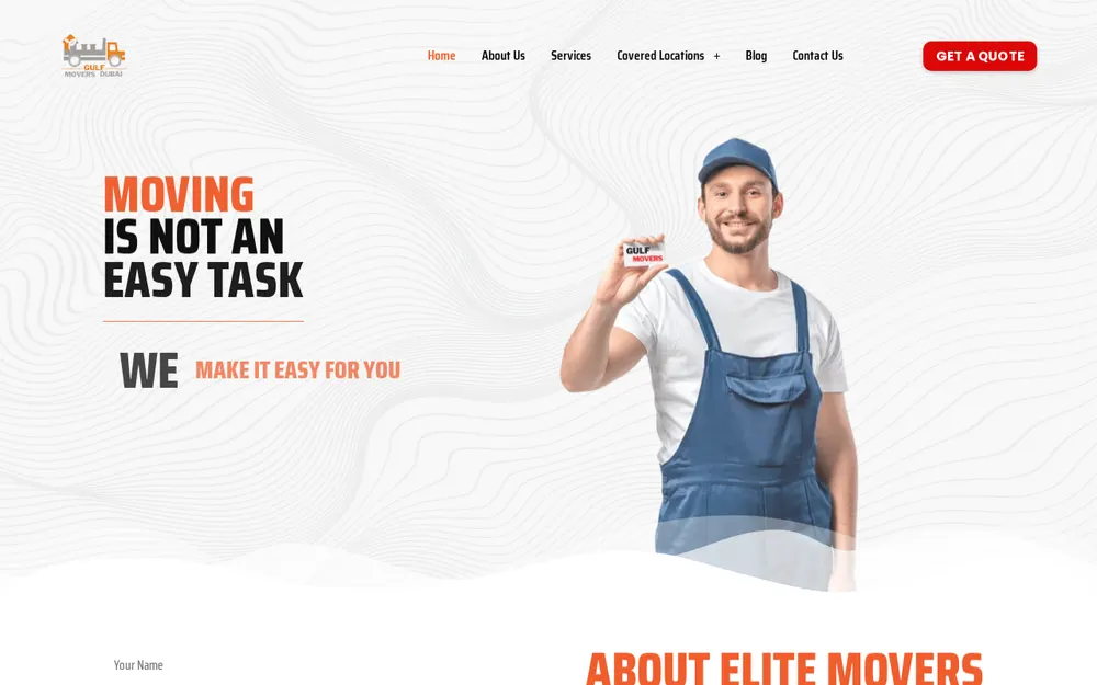 Elite Movers And Packers Abu Dhabi homepage