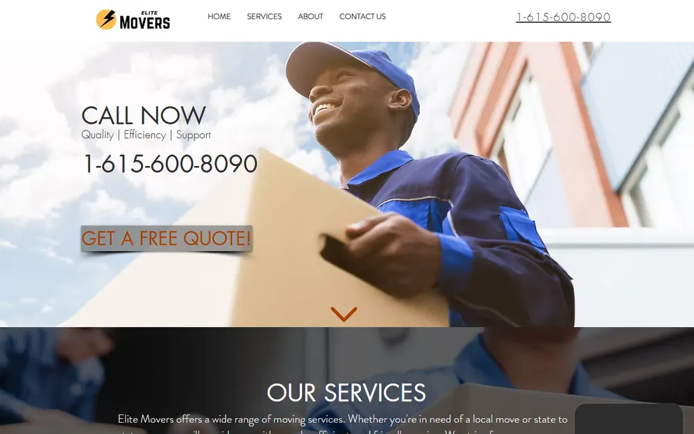 Elite Movers ATL homepage