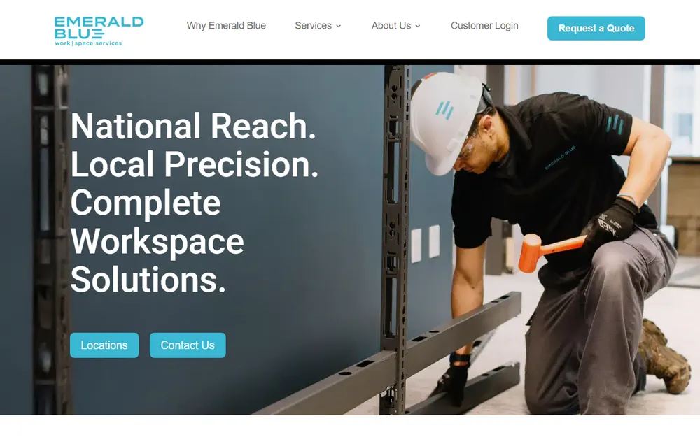 Emerald Blue Commercial Moving and Storage homepage